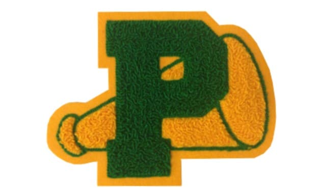 Block with Megaphone chenille patch